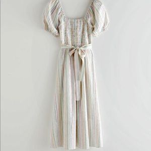 & Other Stories Belted Puff Sleeve Midi Dress | 4